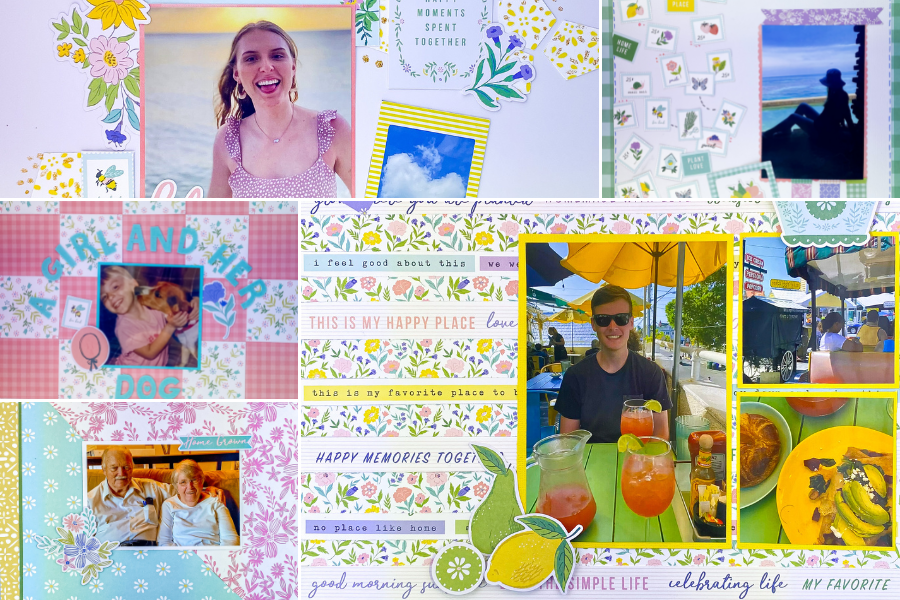 5 Pinkfresh Studio Happy Blooms Collection Layouts