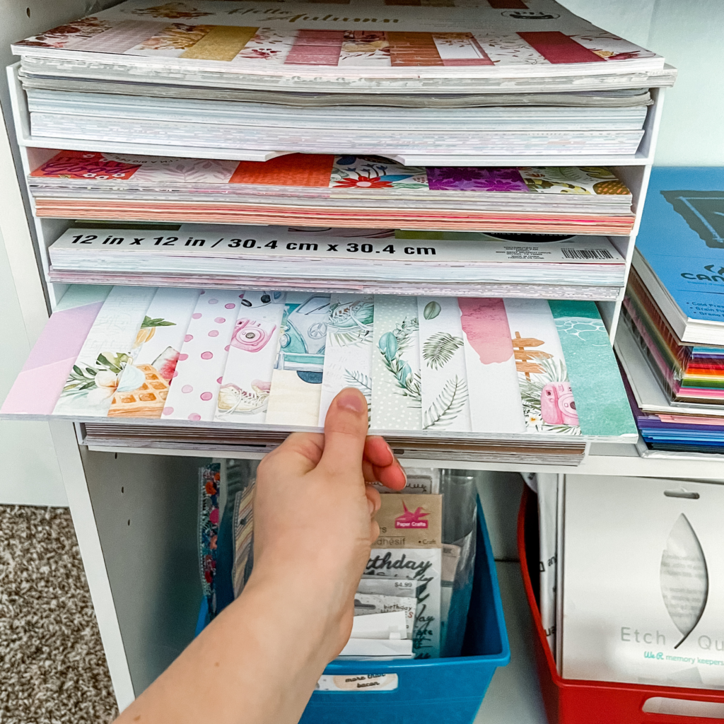 Triple the Scraps: Organization  Scrapbook paper storage, Scrapbook  supplies organization, Scrapbook storage