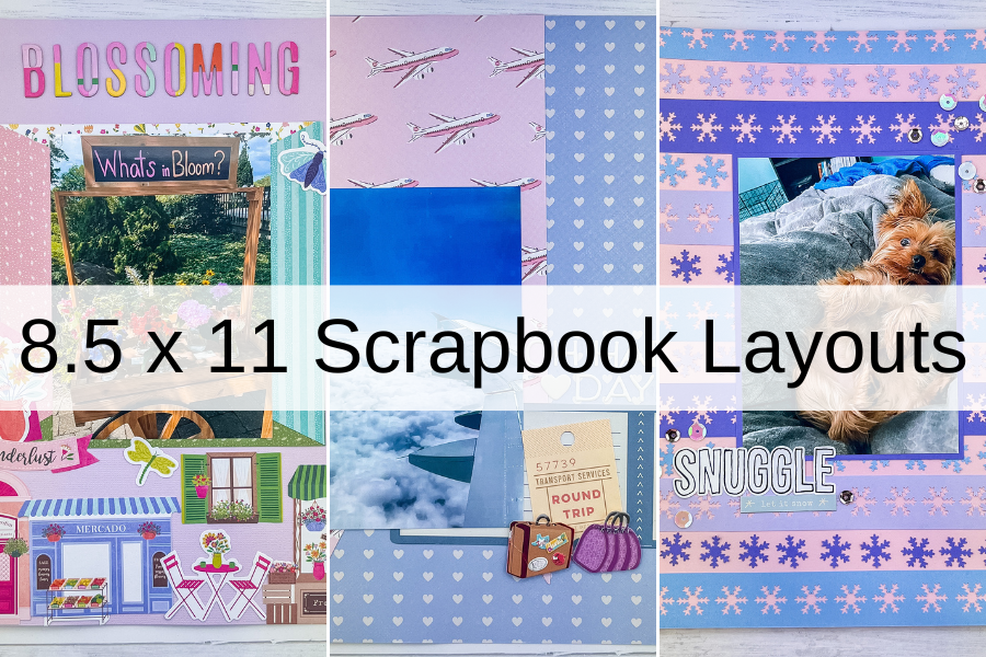 8.5 x 11 scrapbook layouts