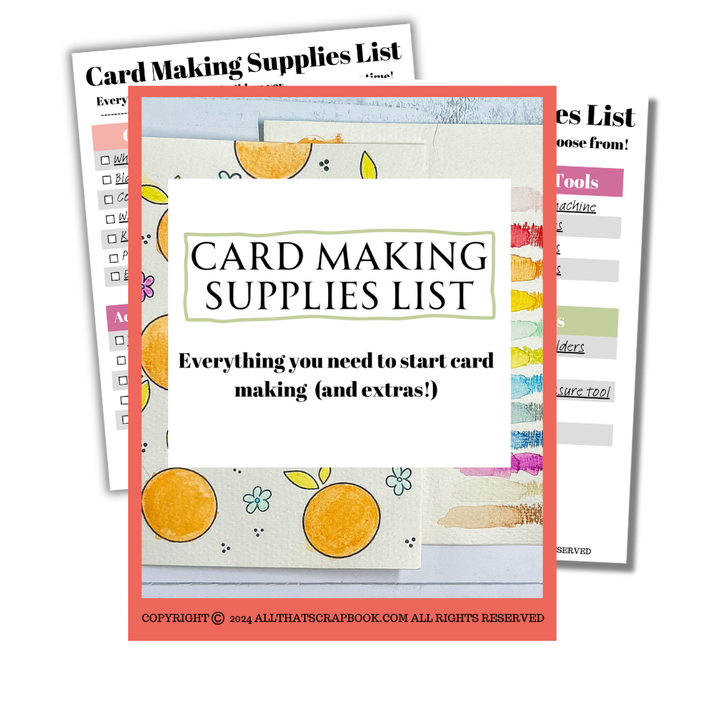 card making supplies checklist
