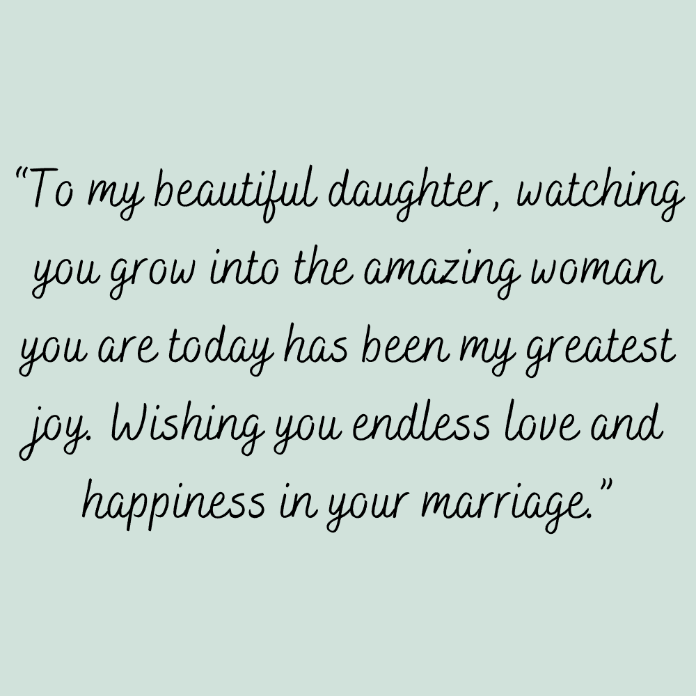 Bridal Shower Card Message for daughter