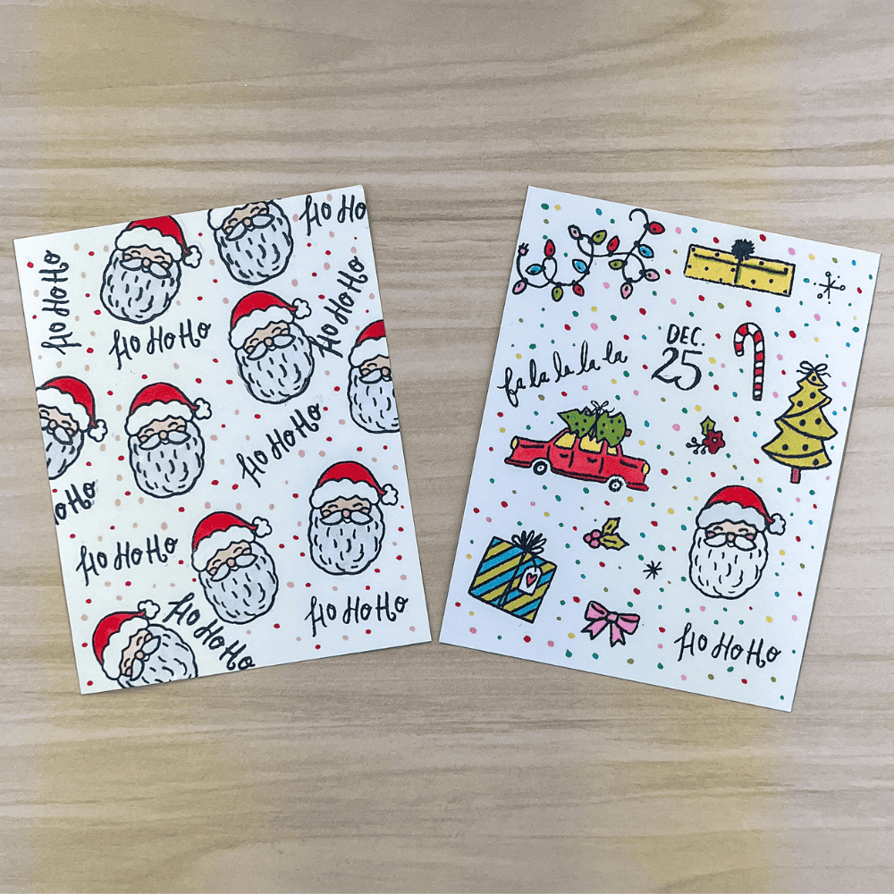Handmade santa cards