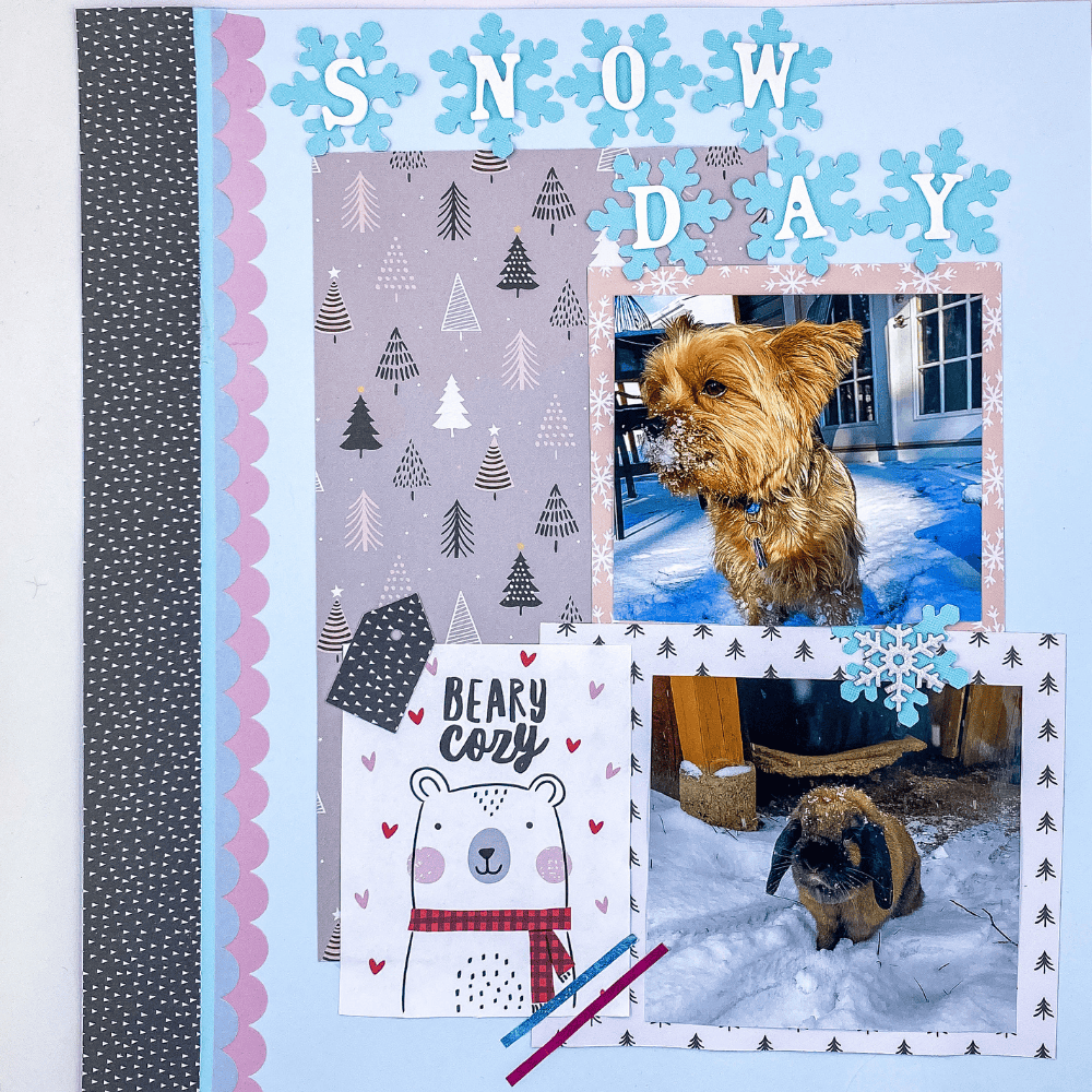 snow scrapbook layouts