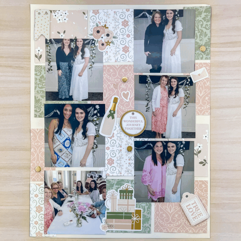 bridal shower scrapbook page ideas