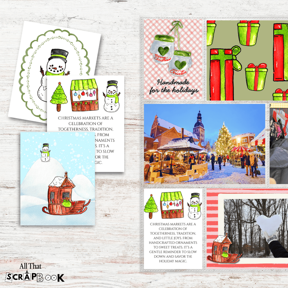Christmas market scrapbook printables