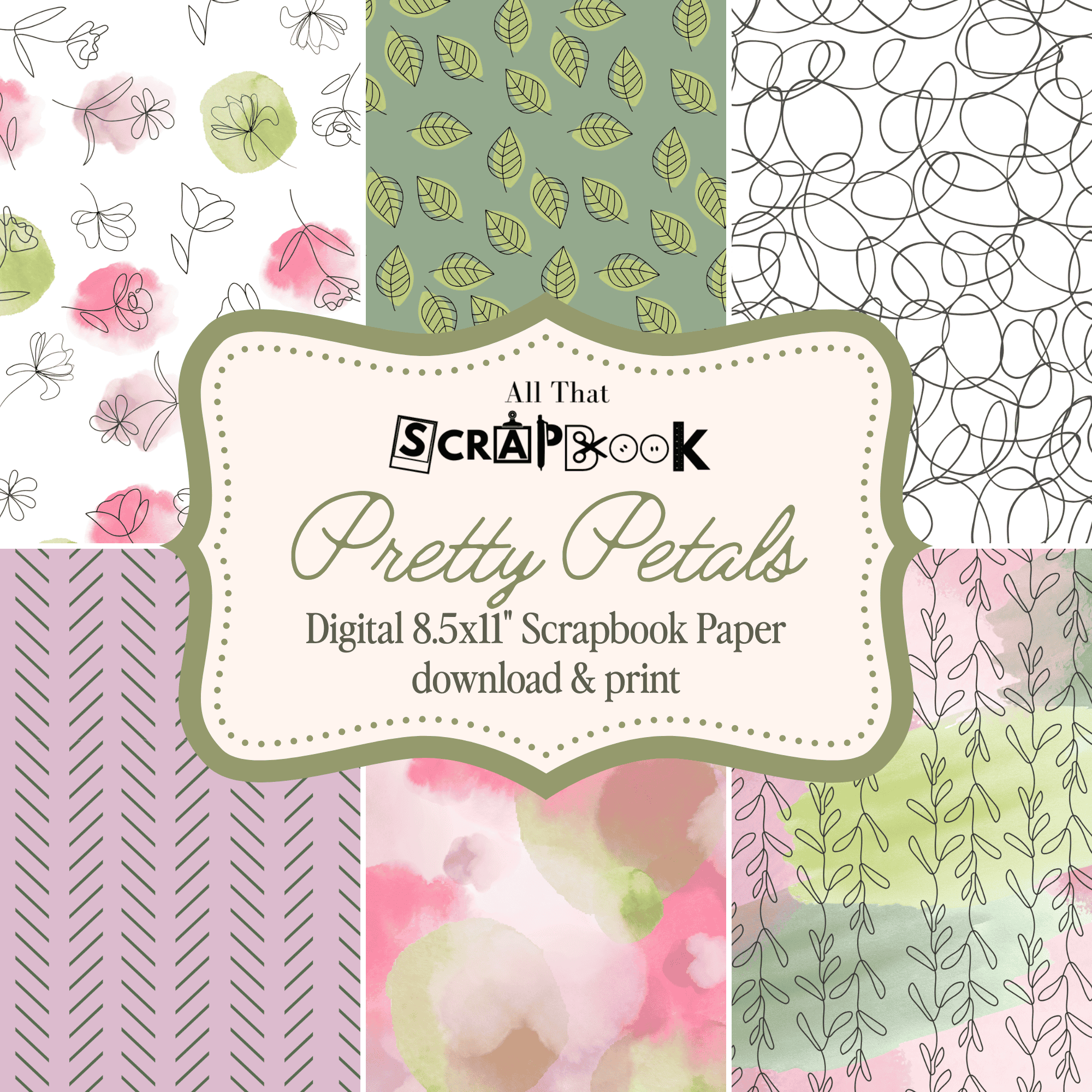 Spring scrapbook paper printable