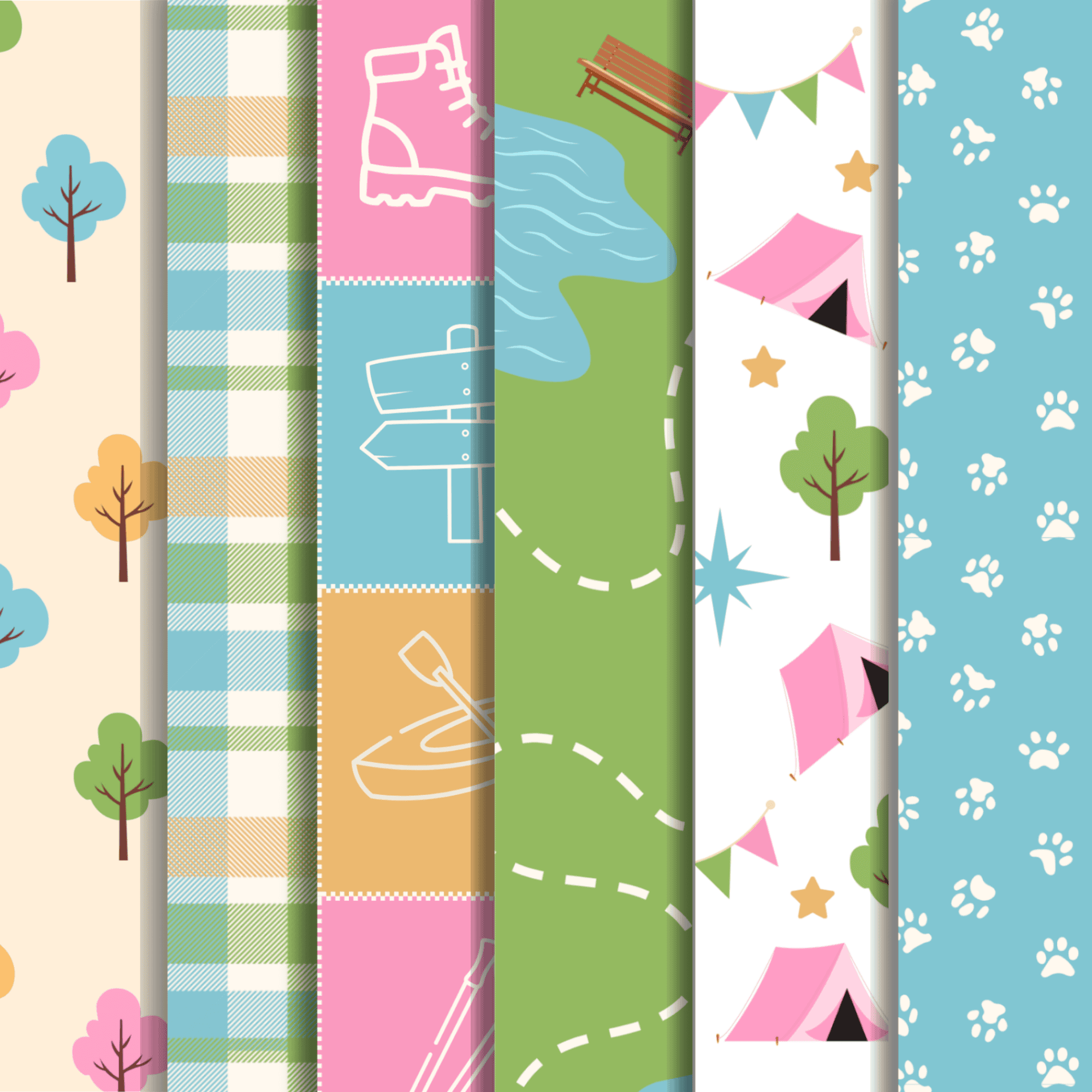 camping digital paper