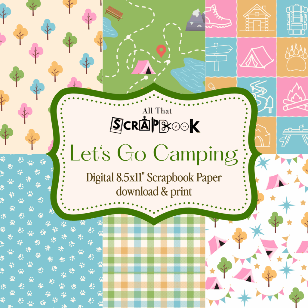 camping digital paper